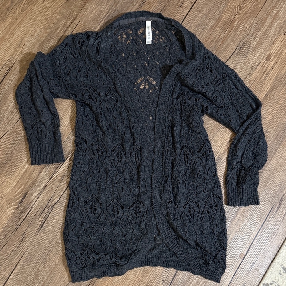 Aeropostale Dark Gray Knit Cardigan